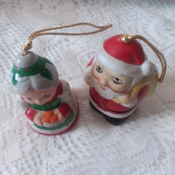 Vintage Santa and Mrs Clause Christmas Ornaments - Picture 3 of 6
